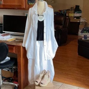 Comfy USA 100% Linen Jacket/Shirt & Pants Set XS, Preowned